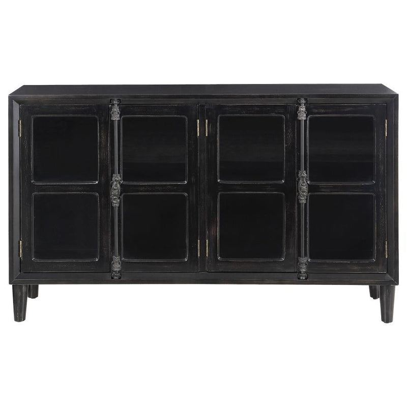 Sylvia - 4 Door Accent Cabinet - Black