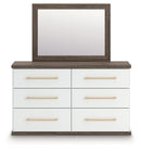 Kendanport - 4 Pc. - King Platform Bed, Dresser, Mirror And Nightstand - Brown / White