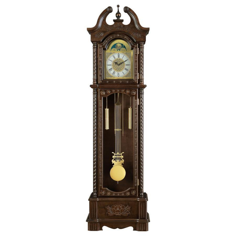 Cedric - Grandfather Clock With Adjustable Chime - Golden Brown