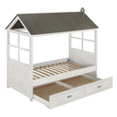 Tree House II - Twin Bed - Weathered White & Washed Gray