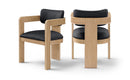 Sacha - Vegan Leather Upholstered Dining Chair With Natural Base (Set of 2)