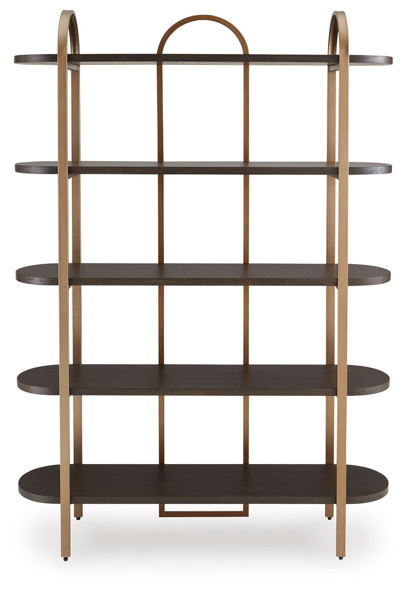 Brentmour - Brown / Gold Finish - Bookcase