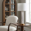Opaline - Linen Textured Fabric And Brass Table Lamp