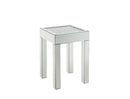 Noralie - 16" Square End Table With Glass Top - Mirrored & Faux Diamonds