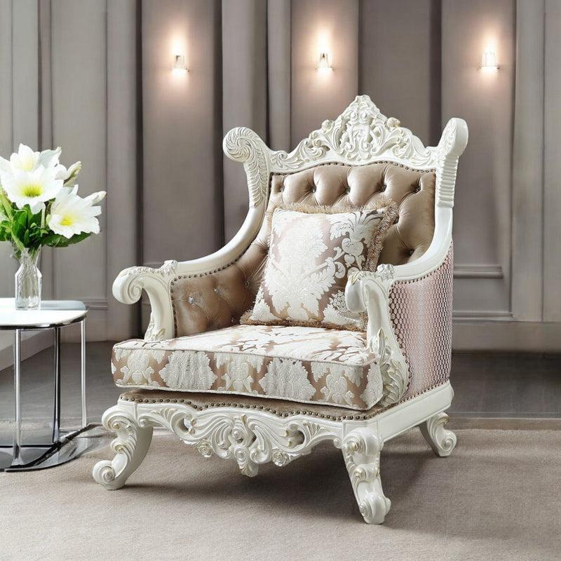 Vanaheim - Chair With Pillow - Fabric & Antique White