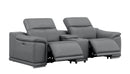 2679 - Genuine Leather Console Loveseat With Dual Power Recliners