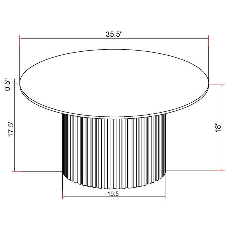 Rowena - Round Sintered Stone Coffee Table - White Faux Marble
