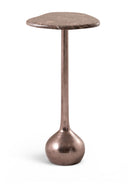 Vireo - Genuine Marble Top And Aluminum Base Drink Table - Brown / Bronze