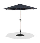 Fiji - Aluminum Patio Umbrella With Round Black And Teak Base