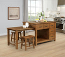 Mayfair - 3 Piece Kitchen Island With Extension Table - Dark Oak