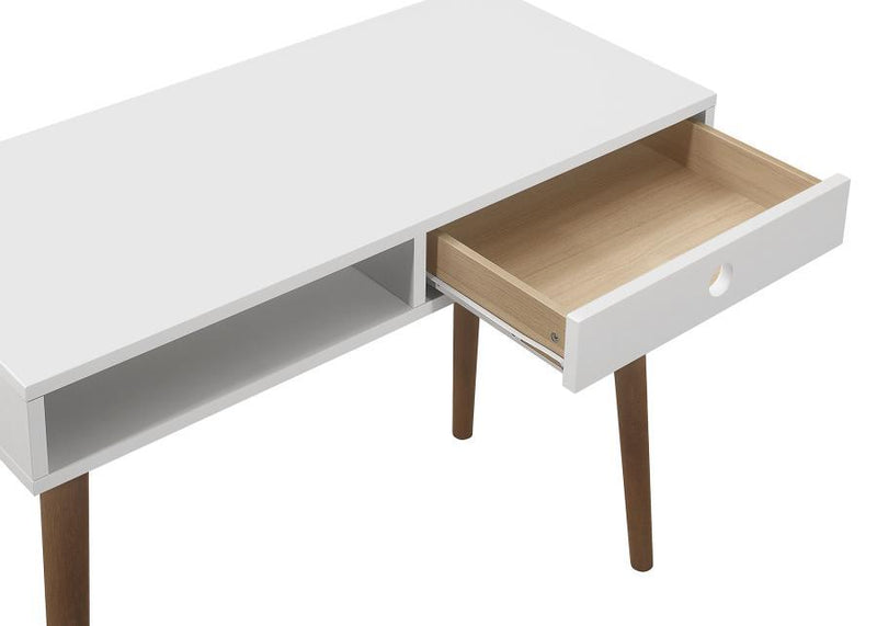 Bradenton - 1-Drawer Writing Desk - White And Walnut