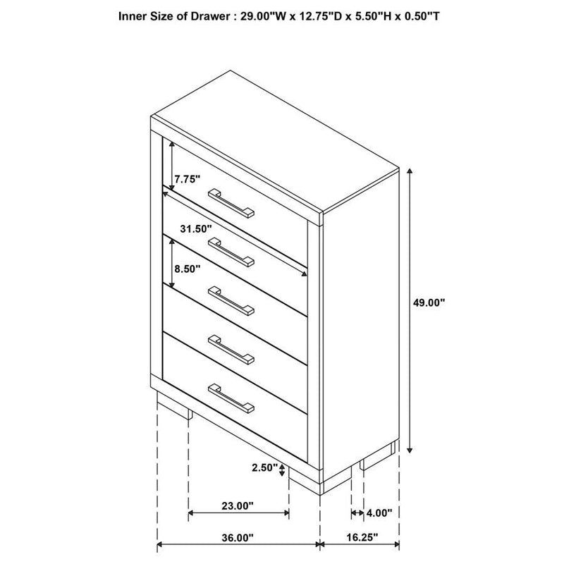 Jessica - 5-Drawer Chest