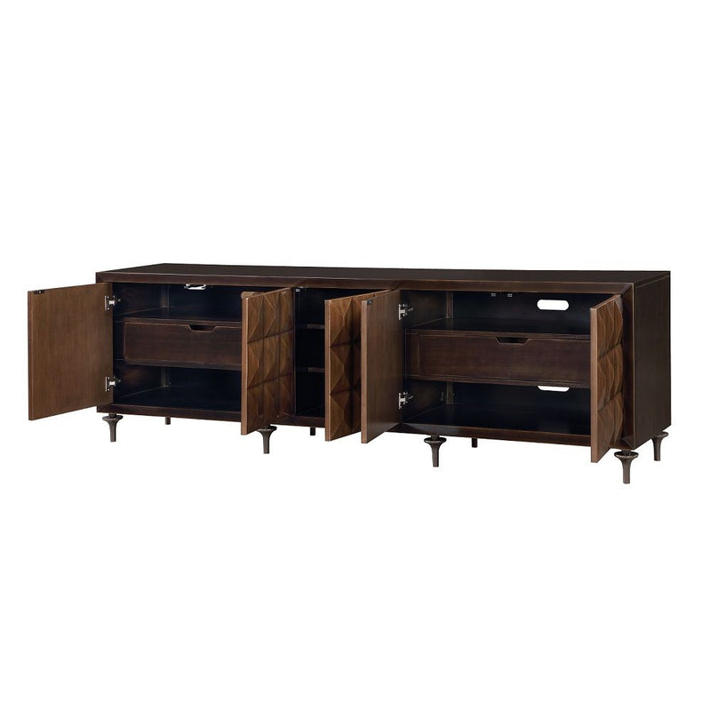 Diya - Console Cabinet - Forged Bronze & Espresso