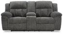 Frohn - DBL Reclining Loveseat With Console - Graphite - Fabric