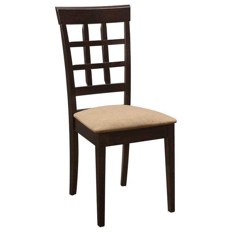 Gabriel - Lattice Back Side Chairs (Set of 2) - Cappuccino And Tan