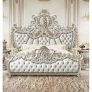 Sandoval - Eastern King Bed - Beige Synthetic Leather & Champagne
