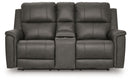Bleckley - Power Reclining Loveseat With Console / Adjustable Headrest