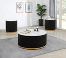 Kara - Coffee Table With Casters - Black / White