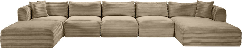 Shaggy - Fabric 6 Piece Modular Sectional With Chaise And Ottoman