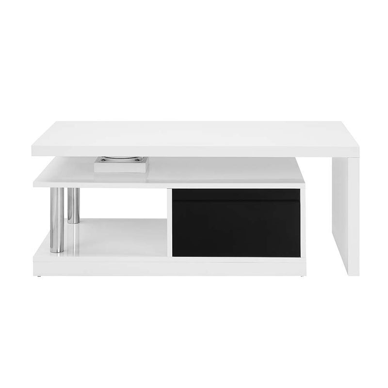 Buck II - Coffee Table - White & Black High Gloss Finish