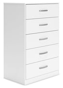Flannia - Five Drawer Chest - 46" Height - White