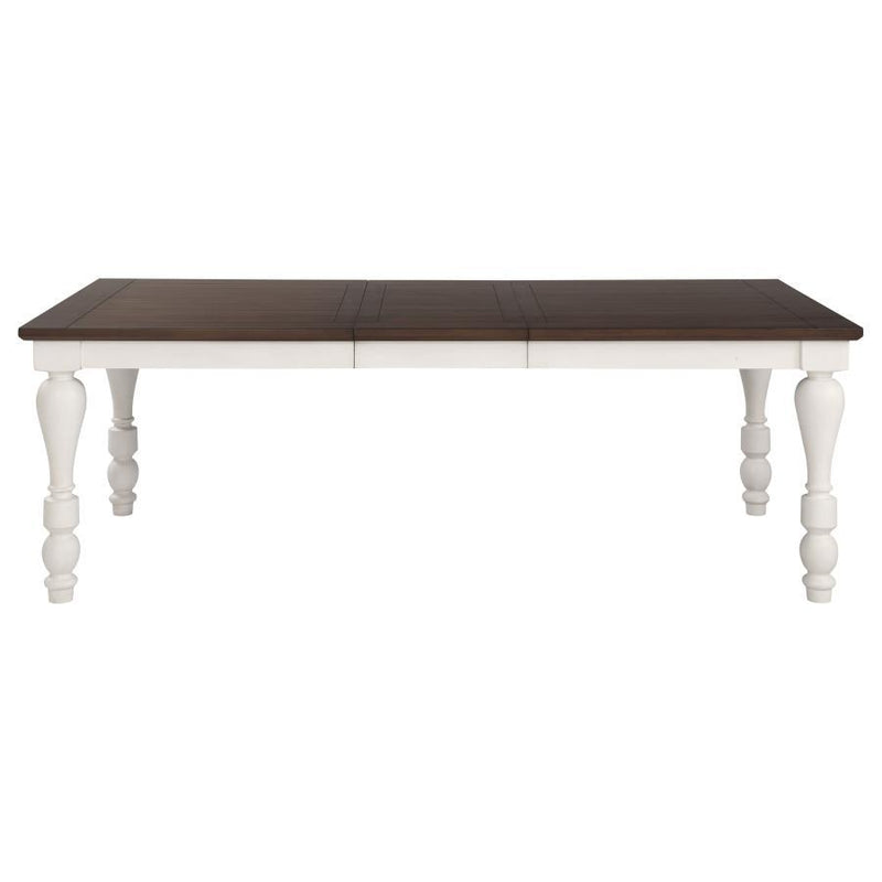 Madelyn - Dining Table With Extension Leaf - Dark Cocoa And Coastal White