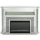 Noralie - 51" Fireplace With LED - Mirrored & Faux Diamonds