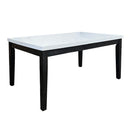 Nolan - Dining Table - White Natural Marble Top & Salvage Dark Oak