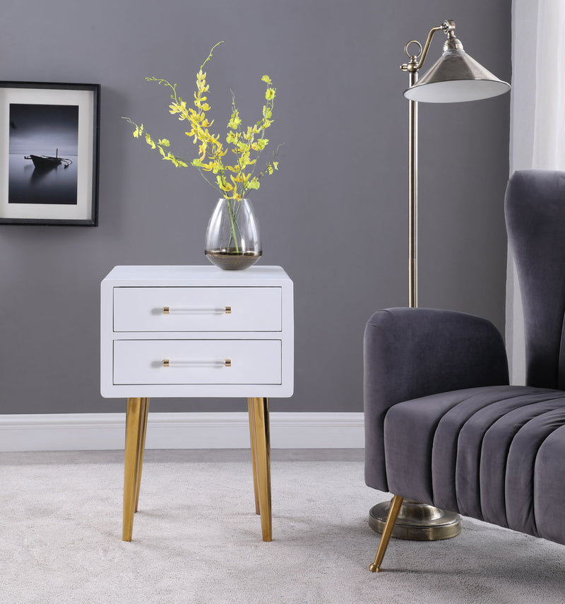 Zane - Side Table - White Lacquer