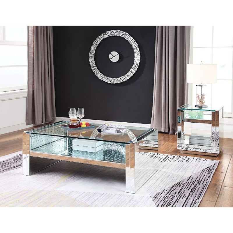 Nysa - Coffee Table - Mirrored & Faux Crystals - 19"