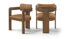 Sacha - Vegan Leather Upholstered Dining Chair With Brown Base (Set of 2)