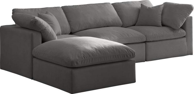 Plush - Velvet Standart Comfort Modular Sectional - Grey - Modern & Contemporary