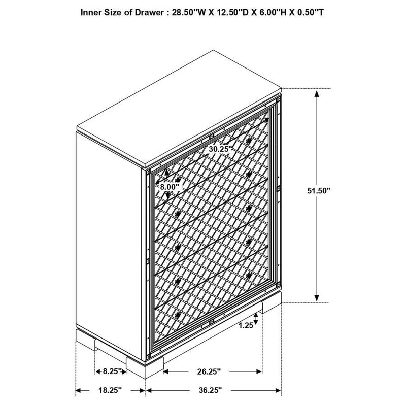 Eleanor - Rectangular 5-Drawer Chest