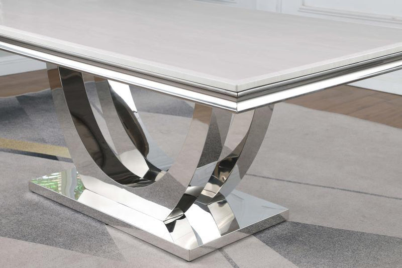 Kerwin - Rectangular Stone Top Dining Table - White