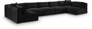 Shaggy - 7 Piece Modular U-Shaped Armless Sectional