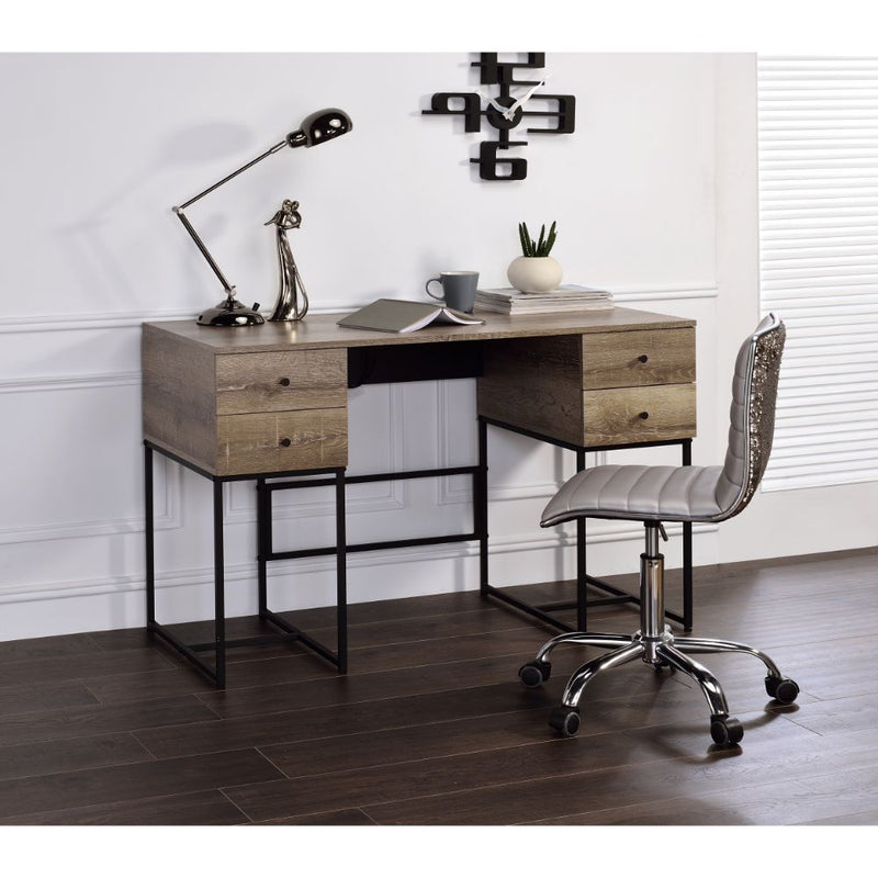 Desirre - Desk - Rustic Oak & Black