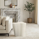 Monza - Concrete And Fiberglass Indoor / Outdoor End Table - Cream