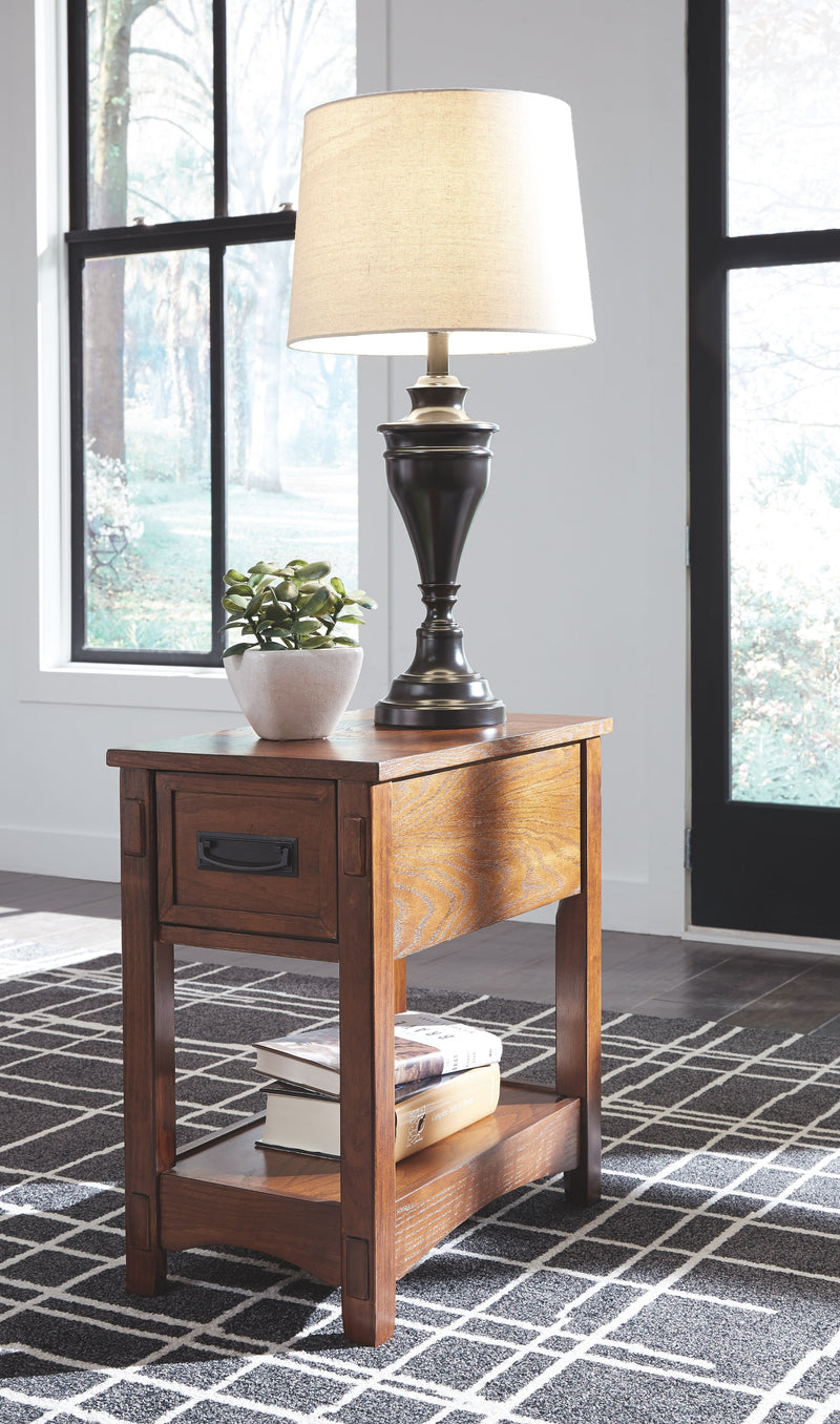 Breegin - Brown - Chair Side End Table - 1 Drawer