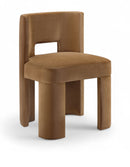 Zuno - Velvet Performance Fabric Upholstered Dining Chair (Set of 2) - Saddle