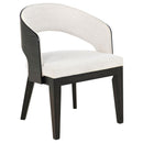 Leandro - Upholstered Dining Arm Chair (Set of 2) - Burnished Black / Cream