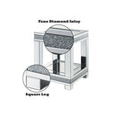 Noralie - 20" Square End Table - Mirrored & Faux Diamonds