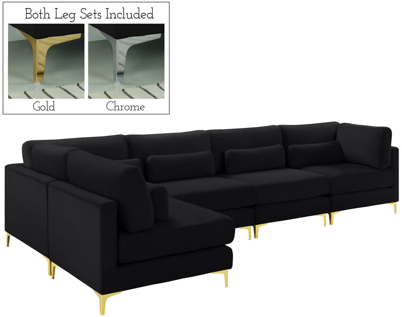 Julia - Modular Sectional 5 Piece - Black