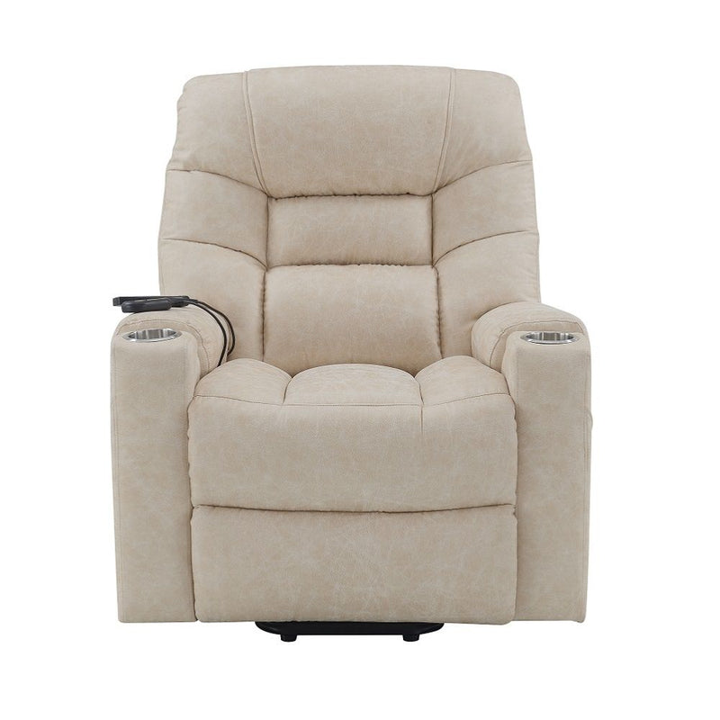 Nairi - Power Recliner With Lift & Heating & Massage - Light Gray