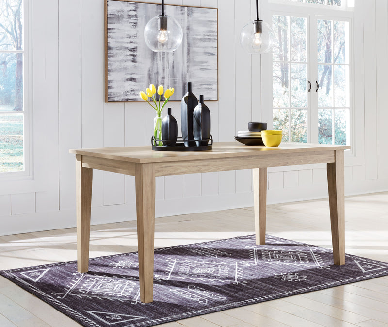 Gleanville - Light Brown - Rectangular Dining Room Table