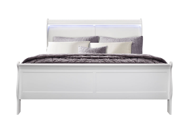 Charlie - 5 Piece King Bedroom Set With LED - White