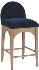 Waldorf - Chenille Stool With Natural Legs