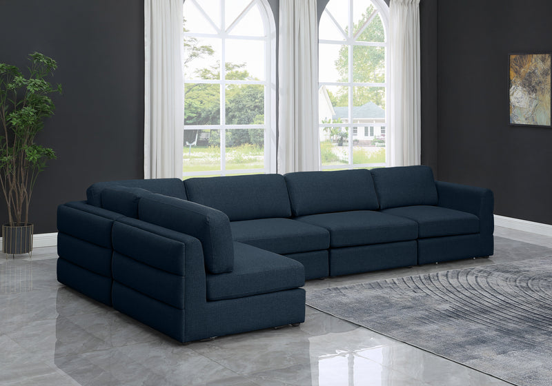 Beckham - Modular Sectional 5 Piece - Navy - Fabric