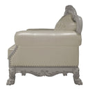 Dresden - Chair With 2 Pillows - Synthetic Leather & Bone White