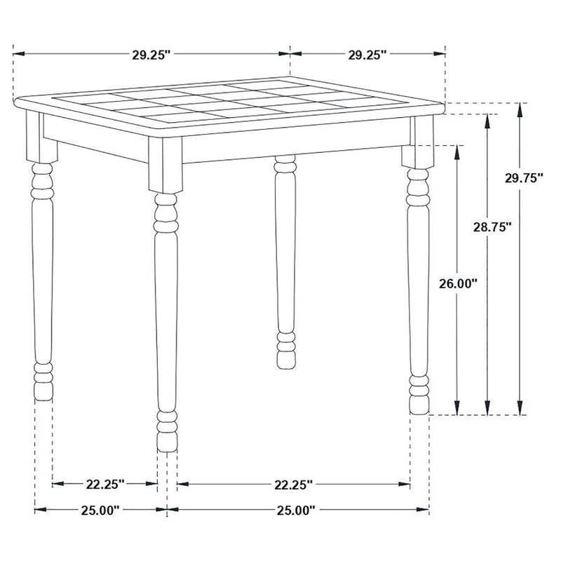 Carlene - Square Top Dining Table - Natural Brown And White