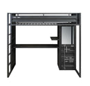 Cargo - Twin Loft Bed With Desk & Wardrobe - Gunmetal